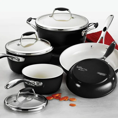 Miniatura 3 de Tramontina Ceramica Deluxe - Juego de utensilios de cocina de 8 piezas con tapas, ollas y sartenes antiadherentes de cerámica, juego de cocina, apto