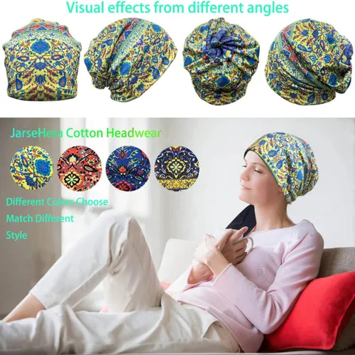 Miniatura 2 de JarseHera Gorros de algodón para quimioterapia para mujer, gorro para el cáncer, turbante