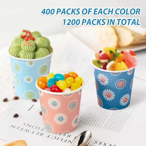 Miniatura 7 de SIUQ Paquete de 1200 vasos de papel de 3 oz, vasos de baño desechables, mini vasos para enjuague bucal, vaso pequeño de 3 onzas para baño, fiesta