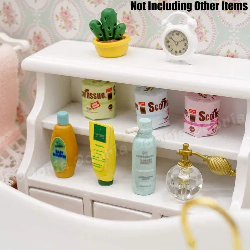 Miniatura 6 de Odoria Rollos de papel higiénico miniatura 1/12 y champú Perfume casa de muñecas Accesorios de baño