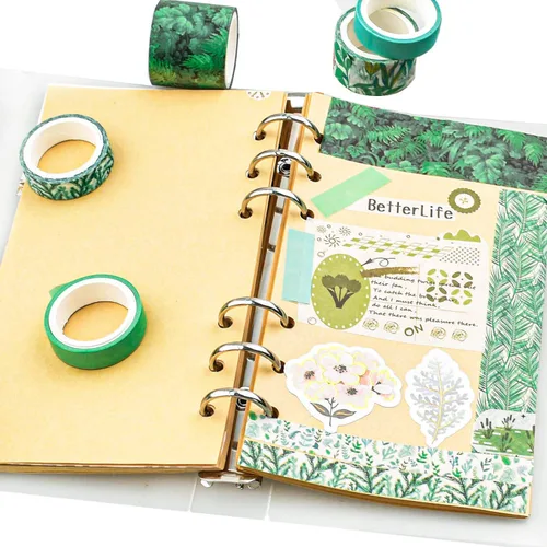 Miniatura 2 de Juego de 12 rollos de cinta Washi con varios patrones, suministros de manualidades para decoración de bricolaje y manualidades, estilo A