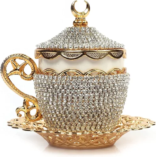 Miniatura 7 de Alisveristime Juego de tazas de café turco, auténtico café turco griego árabe con platillo (¡mejora tu experiencia de café ahora!) (1 unidad)