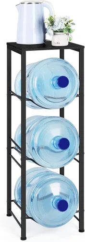 OYEAL Organizador para botellas de agua de 5 galones con estantes, soporte dispensador de botellas de agua de 3 niveles para cocina, sala de estar,
