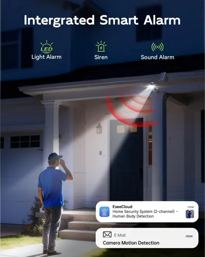 Miniatura 9 de Cámaras de seguridad 2K 4MP inalámbricas para exteriores, cámaras alimentadas por energía solar para seguridad del hogar, sin suscripción, detección