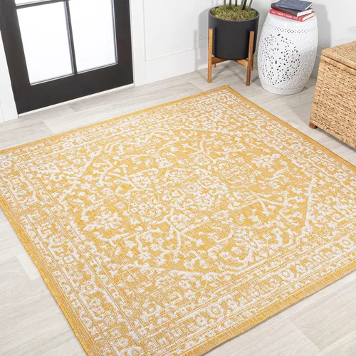 Miniatura 13 de JONATHAN Y Boho Medallion - Alfombra para interiores y exteriores, 3 x 5 pies, color verde azulado/gris, tejido texturizado Malta, para patio