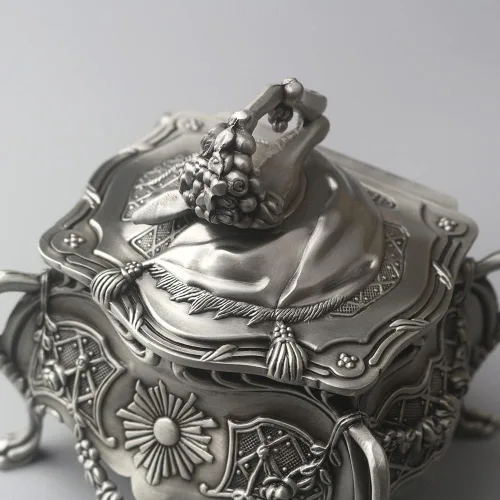 Miniatura 5 de ROSIKING Caja de música de aleación de metal en relieve y caja de música con movimiento dorada para Navidad/Cumpleaños/Día de San Valentín