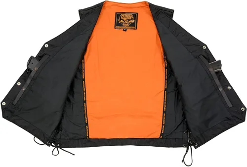 Miniatura 5 de Milwaukee Leather ML1359 - Chaleco de cuero negro para hombre, premium, con encaje lateral, para motociclista, con cierre de broches de níquel