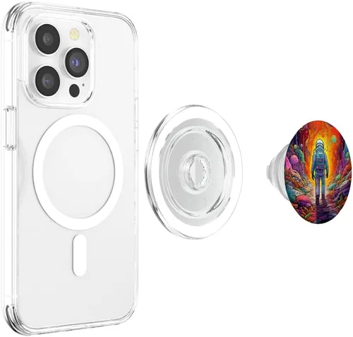 Miniatura 4 de Space Astronaut Walking Spaceman Universe Colorful Galaxy PopSockets MagSafe PopGrip para iPhone