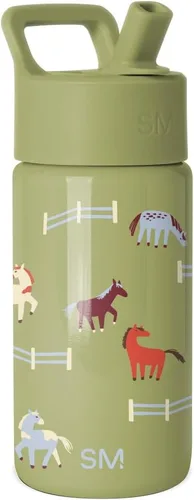 Miniatura 42 de Simple Modern Botella de agua para niños con tapa con pajilla, vaso aislado de acero inoxidable de 14 onzas para niños y a prueba de derrames