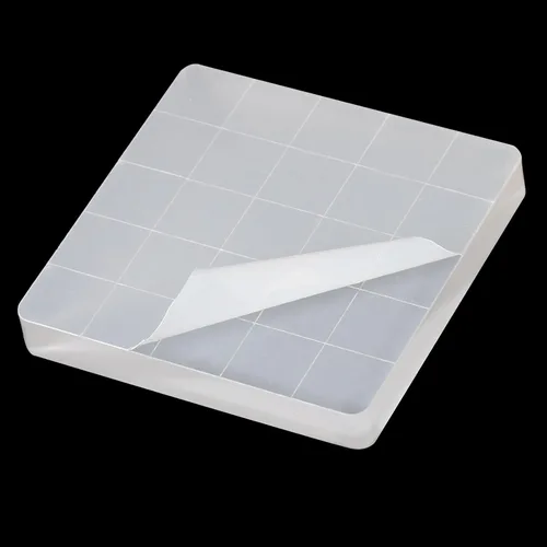 Miniatura 5 de PATIKIL Bloque de sello acrílico de 2 x 2 pulgadas, paquete de 2 bloques de estampado transparentes con líneas de cuadrícula, bloques de montaje