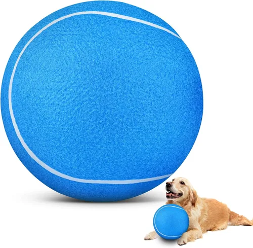 HETOO Pelotas de tenis para perros: bolas grandes de 9.5 pulgadas para perros de pastoreo, pelota de tenis gigante para interiores y exteriores,