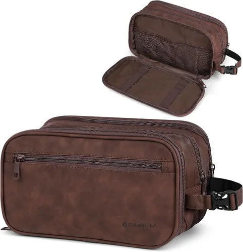 Miniatura 11 de PAVILIA - Bolsa de aseo para hombres, estuche de viaje esencial con kit de afeitado Dopp, bolsa de viaje organizadora de artículos de tocador