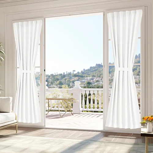 Miniatura 85 de Vatge - Cortinas autoadhesivas para puerta francesa, tratamiento de ventana con filtro de luz sin varillas ni perforaciones para puertas de cristal