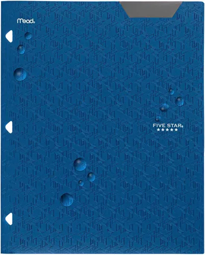 Miniatura 5 de Five Star Carpeta de plástico con 2 bolsillos, pestañas que se mantienen en su lugar y sujetadores de puntas, se adapta a carpetas de 3 anillas