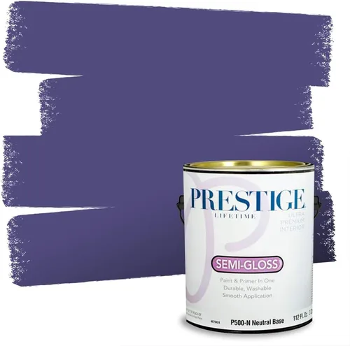 Miniatura 53 de PRESTIGE Pinturas de pintura interior e imprimación en uno, 1 galón, plano, combinación comparable de Sherwin Williams* Kimono Violet*