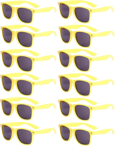 Miniatura 9 de Eyegla Paquete de 8/12/18 lentes de sol de neón a granel coloridos para fiesta, gafas retro para fiesta para adultos, hombres y mujeres