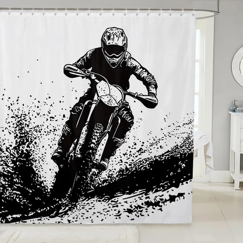 Miniatura 29 de Erosebridal Cortina de Ducha de Dinosaurio de Dibujos Animados 3D para Niños Varones Adultos Baño Selva Dino Tela Cortina de Baño 72" An x 72 L