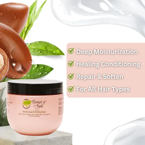 Miniatura 7 de Essence of Argan Productos renovadores para el cuidado del cabello, condimentador infundido con aceite de argán orgánico marroquí 100% puro