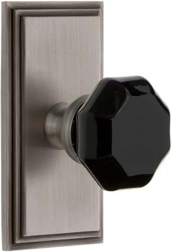 Grandeur Hardware 850771 Carre' Roseta con pomo Lyon Privacidad, Tamaño del fondo: 2.375", Estaño antiguo