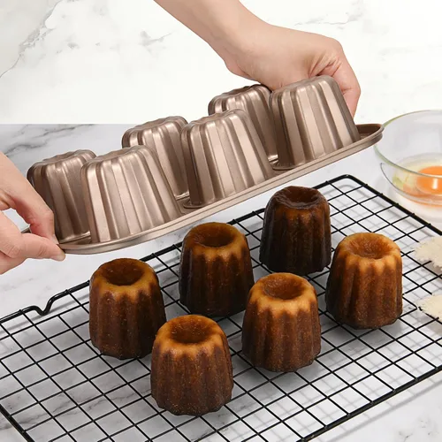 Miniatura 10 de Molde de canele antiadherente de acero al carbono con 12 cavidades, color dorado