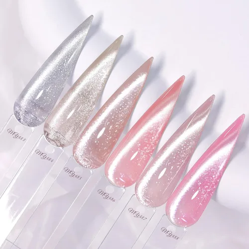 Miniatura 17 de Born Pretty Esmalte de uñas de gel de ojo de gato magnético, esmalte de gel pastel lechoso magnético azul pastel verde púrpura rosa nude plateado
