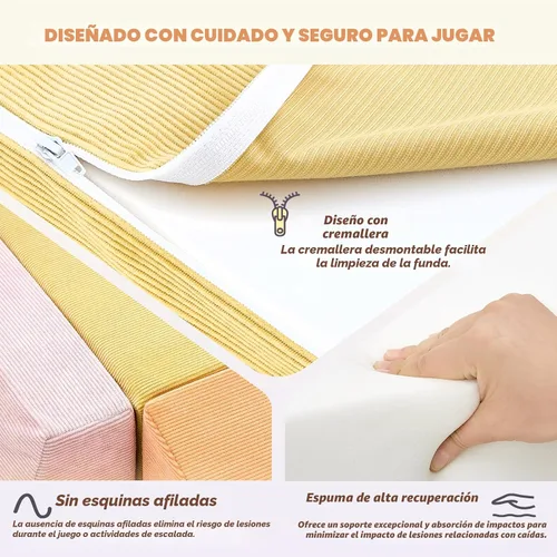 Miniatura 5 de Juguetes de escalada para niños pequeños, juguetes de escalada para niños pequeños en interiores, juego de 5 piezas de bloques de espuma para Rosa
