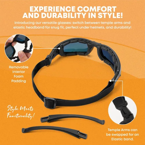 Miniatura 5 de Kit de lentes de seguridad con lentes intercambiables, protección UV antiarañazos, protección ocular de caza para hombres y mujeres, elegantes gafas
