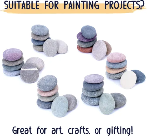 Miniatura 6 de ROCART 12 rocas grandes para pintar, rocas planas de 1.5 a 2.0 pulgadas para artes y manualidades, rocas de río lisas naturales para pintura, rocas