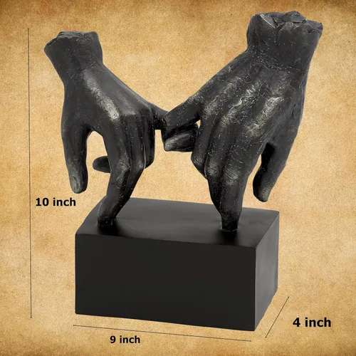 Miniatura 8 de Bellaa Estatuas de mano Pinky Promise Gesture Sign Gift Modern Contemporary Affection Bond Marriage Lover Best Friend Forever Escultura de resina