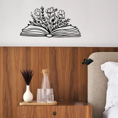 Miniatura 6 de SwallowLiving Letrero de lectura de 14 x 7 pulgadas, decoración de libros para amantes de los libros, regalo para profesores, libro de metal negro