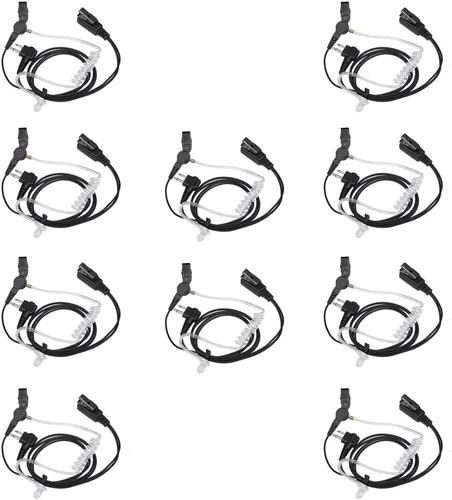Caroo Auricular de micrófono PTT para Motorola walkie talkie 2 vías Radio 2pin Cp200 Rdm2070d Cp185 con boquilla avanzada tubo acústico encubierto,