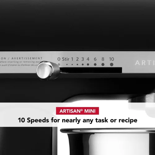 Miniatura 6 de KitchenAid Artisan Mini Batidora de Pie con Cabezal Inclinable de 3.5 Cuartos - KSM3316X - Negro Mate