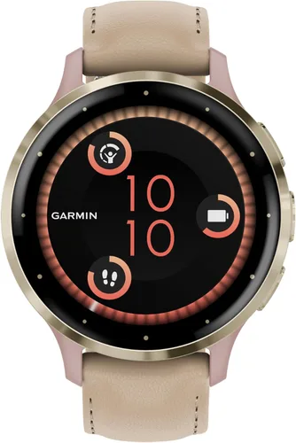Miniatura 5 de Garmin Venu 3S Advanced Fitness and Health Tracker - Reloj inteligente con bisel de acero inoxidable dorado suave con caja de rosa polvo y banda