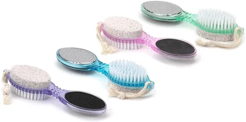Miniatura 7 de DecorRack (4 en 1) Kit de paleta de pedicura con piedra pómez para pies, cepillo de limpieza de uñas, lima de metal y tablero de esmeril, juego
