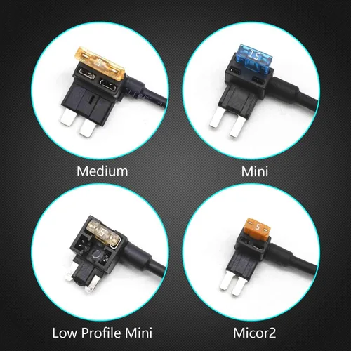 Miniatura 4 de Paquete de 12 adaptadores de fusible para añadir un circuito – Adaptador de fusible de 12 V para automóvil – Mini conector de fusibles automotriz