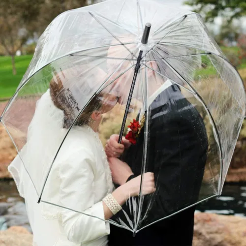 Miniatura 6 de WASING Paquete de 10 sombrillas de burbujas transparentes de 46 pulgadas estilo boda toldo grande transparente apertura automática resistente al