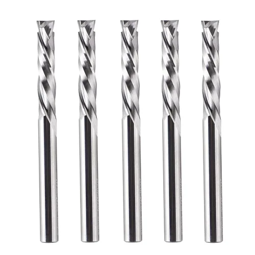 Miniatura 16 de SpeTool 5 brocas de compresión para enrutador de 1/4 de pulgada, diámetro de corte de 1/4 de pulgada, de carburo hacia arriba y hacia abajo, fresas
