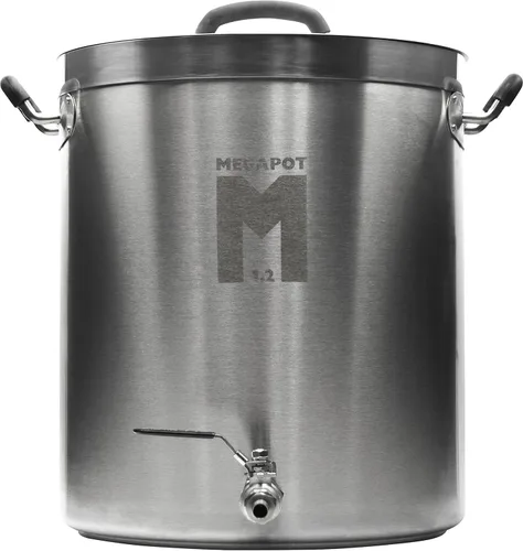 Northern Brewer - Hervidor de cerveza de acero inoxidable MegaPot con marcas de volumen (8 galones con válvula)