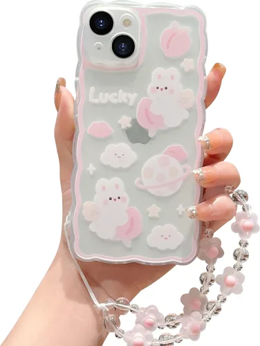 Miniatura 21 de Compatible con iPhone 11 Funda Lindo Dibujos Animados Pequeño Oso Conejo con Lindo Diseño de Cadena para Mujeres Niñas Estético Kawaii Funda Delgada