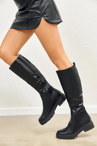 Miniatura 3 de Botas de plataforma hasta la rodilla para mujer, tacón grueso, cremallera lateral, botas de otoño e invierno