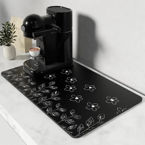 Miniatura 44 de Rnivvi Tapete de secado de platos para encimera de cocina, 16 x 18 pulgadas, bonita almohadilla de secado absorbente resistente al calor con goma