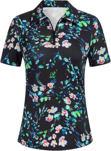 Camisas de golf con estampado 2023 para mujer, manga corta, bloque de color, blusa casual para correr
