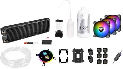 Miniatura 7 de Thermaltake Pacific C240 Ddc Res/Pump 5V Sincronización de placa base Radiador de cobre PETG Tubo duro Kit de refrigeración por agua CL-W242-CU12SW-A