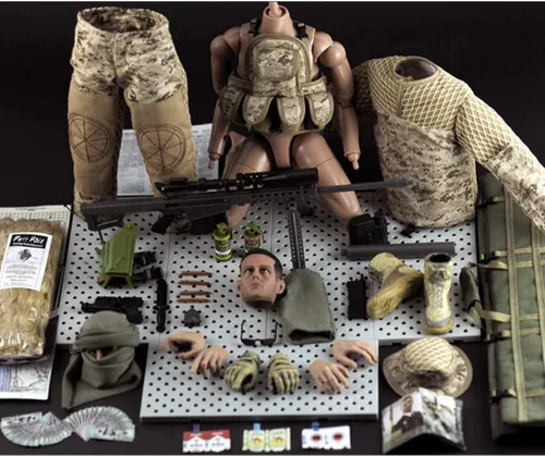 Miniatura 8 de Modelo de figura de acción de soldado para adultos, 12 pulgadas, 1/6, realista, militar, policía, francotirador, soldado, conjunto con accesorios