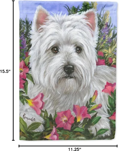 Miniatura 137 de Caroline's Treasures PPP3090GF - Bandera decorativa para jardín de bulldog inglés y otoño, para exteriores, patio, flores, tamaño de jardín