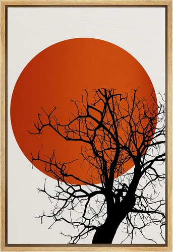 Miniatura 46 de SIGNFORD Lienzo enmarcado para pared, pinos sepia, bosques, bosques, naturaleza, ilustraciones de área silvestre, arte digital, arte moderno