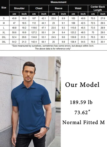 Miniatura 6 de Tinkwell Polo para hombre con bolsillo Dri Fit de manga corta para golf