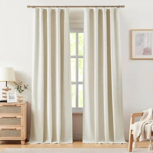 Miniatura 11 de Vision Home Cortinas opacas de color azul cambray de 63 pulgadas para dormitorio, aislamiento térmico, oscurecimiento de la habitación, juego