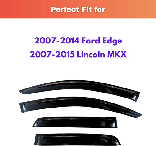 Miniatura 559 de KPY Visor de ventana compatible con Kia Soul 2009-2013, Protector contra lluvia de 4 unidades, deflectores de ventilación de ventana lateral