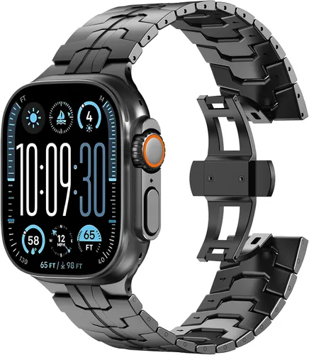 Miniatura 17 de KADES Correa de acero inoxidable compatible con Apple Watch Band Ultra 3/2/1 de 1.73 pulgadas Series 11/10 de 1.81 pulgadas/1.65 pulgadas, Series